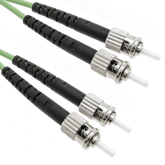 Glasvezelkabel OM5 multimode duplex 50µm / 125µm ST / PC naar ST / PC 100 Gb 10 m