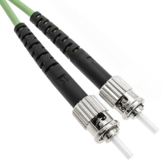 Glasvezelkabel OM5 multimode duplex 50µm / 125µm ST / PC naar ST / PC 100 Gb 10 m