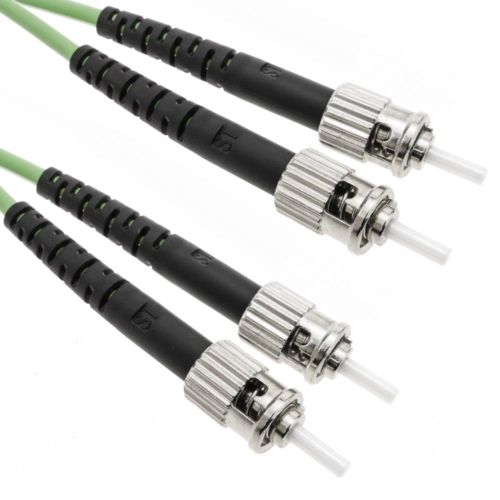 Fiber optic cable OM5 multimode duplex 50µm/125µm ST/PC to ST/PC 100Gb 15 m