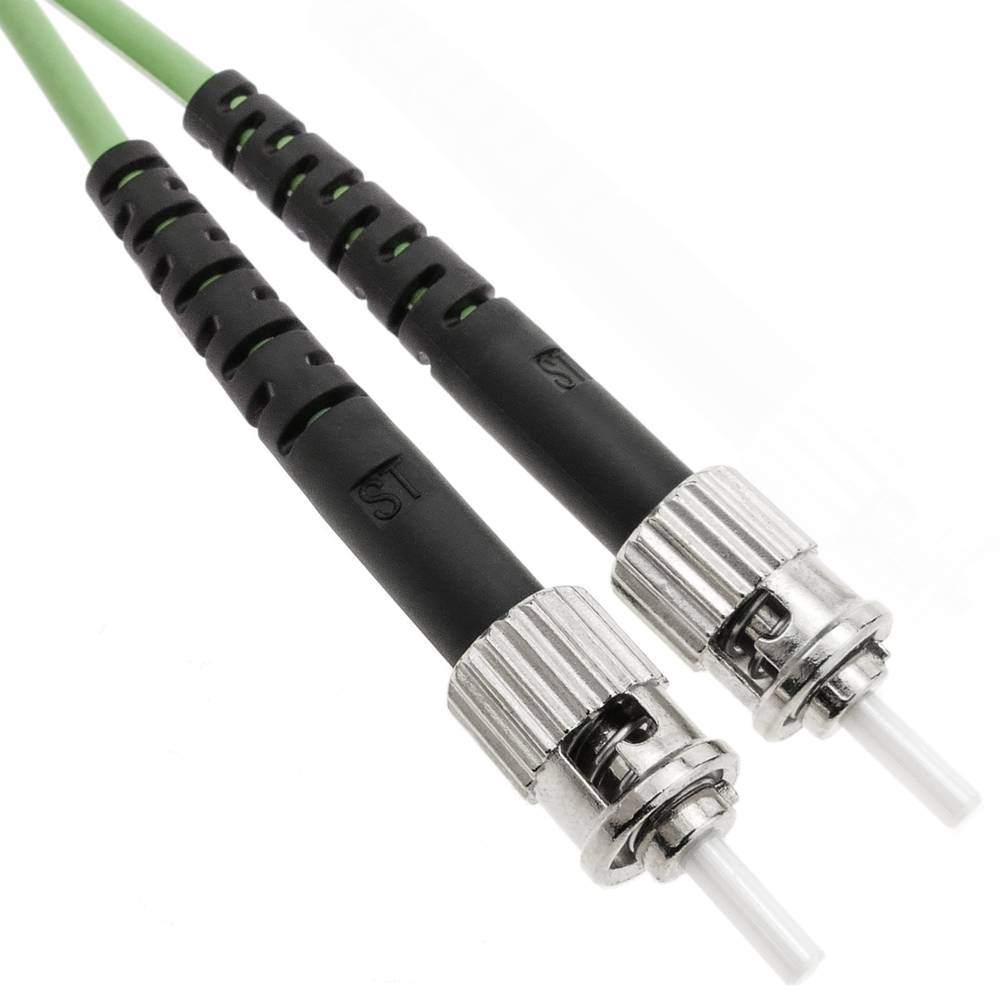 Fiber optic cable OM5 multimode duplex 50µm/125µm ST/PC to ST/PC 100Gb 15 m