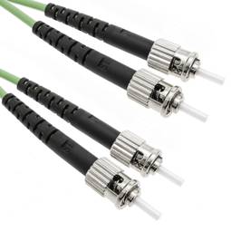 OM5 multimode glasvezelkabel duplex 50µm / 125µm ST / PC naar ST / PC 100 Gb 25 m