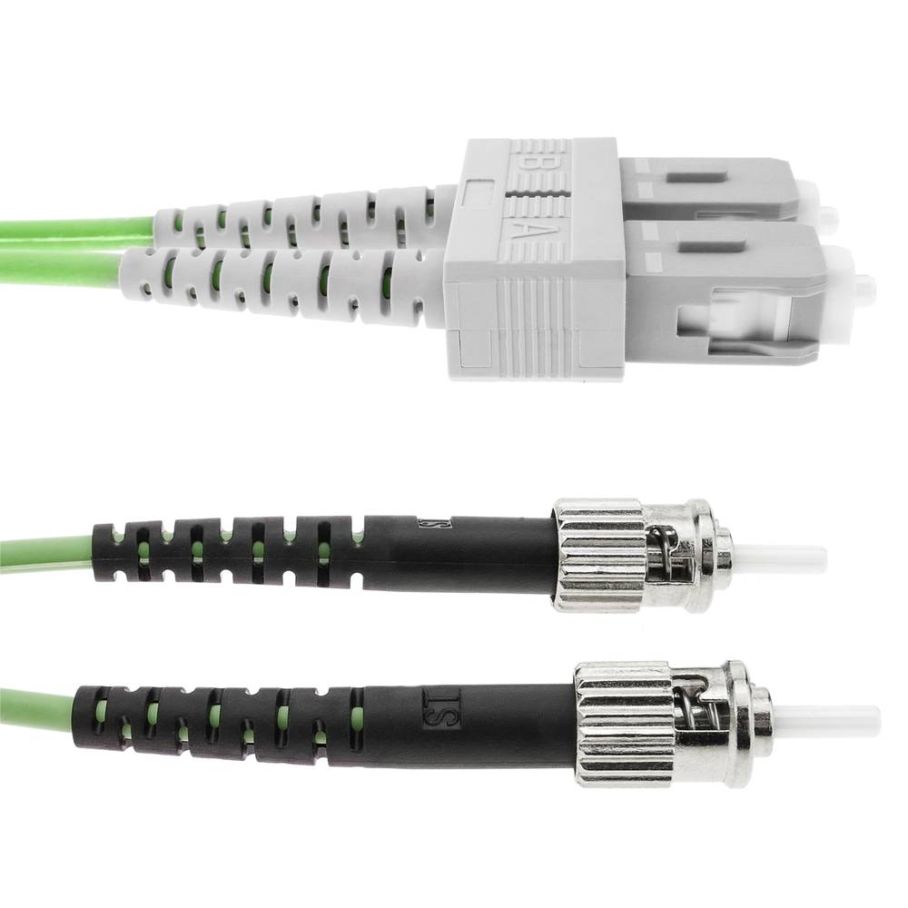 Cabo de fibra óptica OM5 multimodo duplex 50µm/125µm ST/PC para SC/PC 100Gb de 1 m