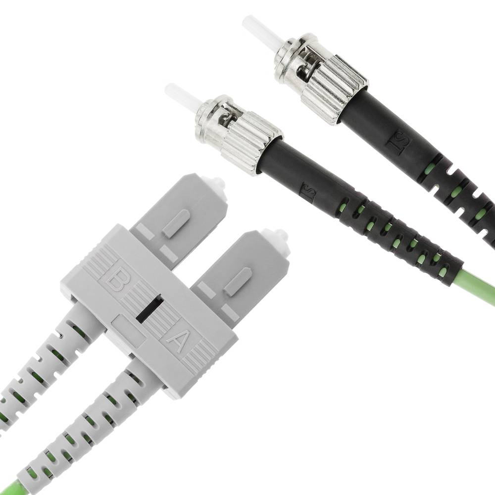 Cabo de fibra óptica OM5 multimodo duplex 50µm/125µm ST/PC para SC/PC 100Gb de 1 m