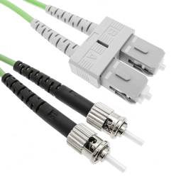 Cabo de fibra óptica OM5 multimodo duplex 50µm/125µm ST/PC para SC/PC 100Gb de 2 m