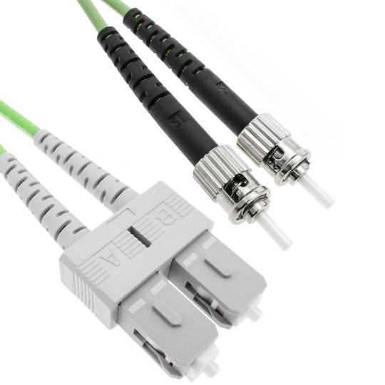Fibre Optic LWL Kabel OM5 Multimode Duplex 50µm/125µm ST/PC zu SC/PC 100Gb 3 m