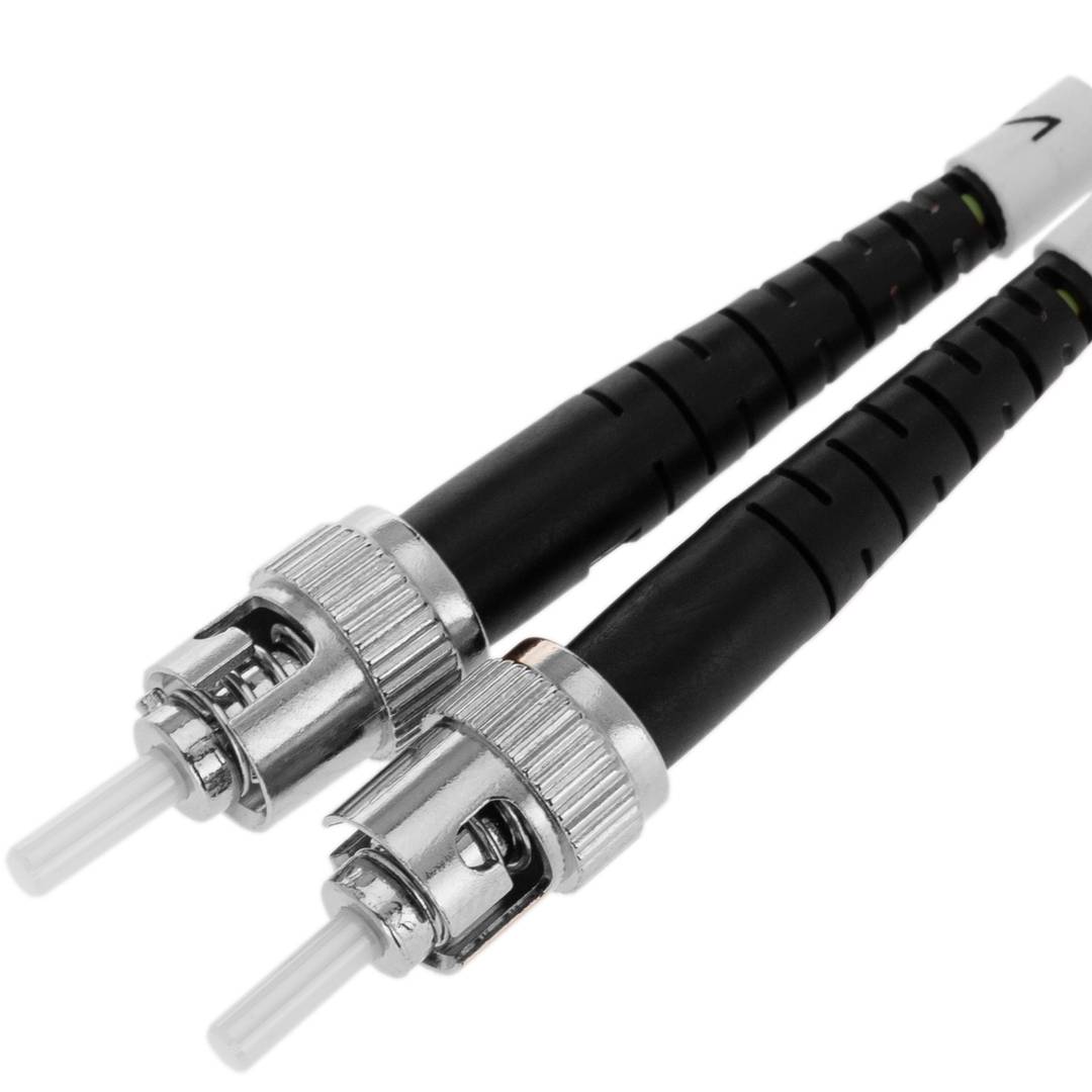 Glasvezelkabel OM5 multimode duplex 50 µm / 125 µm LC / UPC naar ST / UPC 100 Gb van 2 m