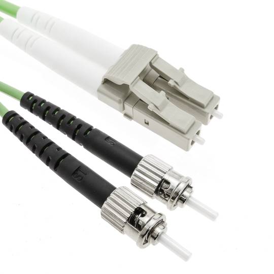 Cable de fibra òptica OM5 multimode duplex 50µm/125µm LC/PC a ST/PC 100Gb de 3 m