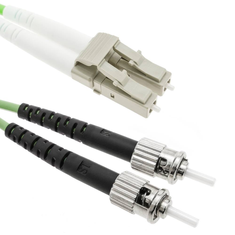 Cable de fibra óptica OM5 multimodo duplex 50µm/125µm LC/PC a ST/PC 100Gb de 5 m