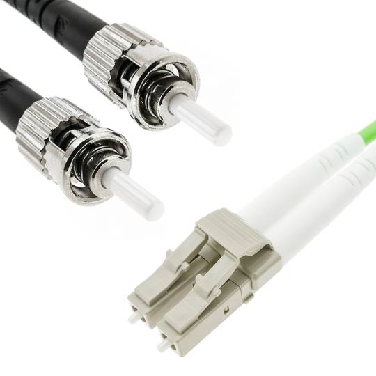 Fiber optic cable OM5 multimode duplex 50µm/125µm LC/PC to ST/PC 100Gb 10 m