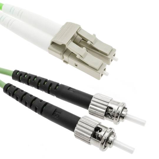 Fiber optic cable OM5 multimode duplex 50µm/125µm LC/PC to ST/PC 100Gb 10 m