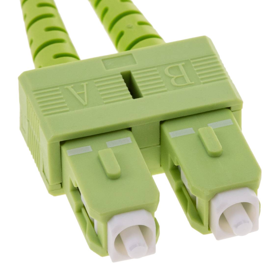 OM5 multimode glasvezelkabel duplex 50 µm / 125 µm LC / UPC naar SC / UPC 100 Gb 1 m