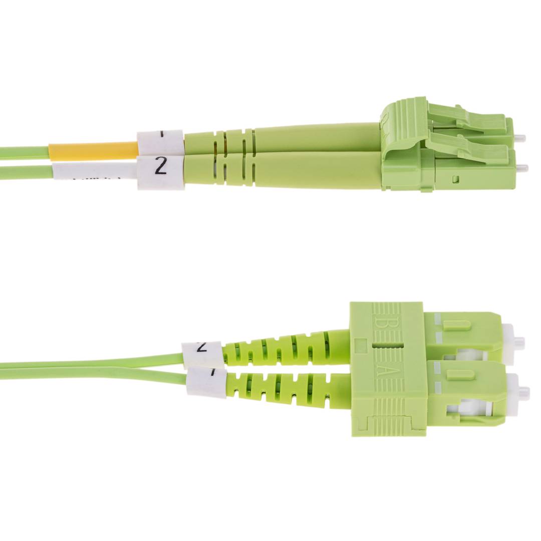 Cable de fibra òptica OM5 multimode duplex 50µm/125µm LC/PC a SC/PC 100Gb de 2 m