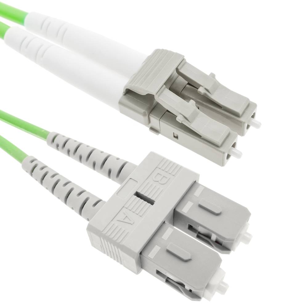 Glasvezelkabel OM5 multimode duplex 50 µm / 125 µm LC / PC naar SC / PC 100 Gb 25 m