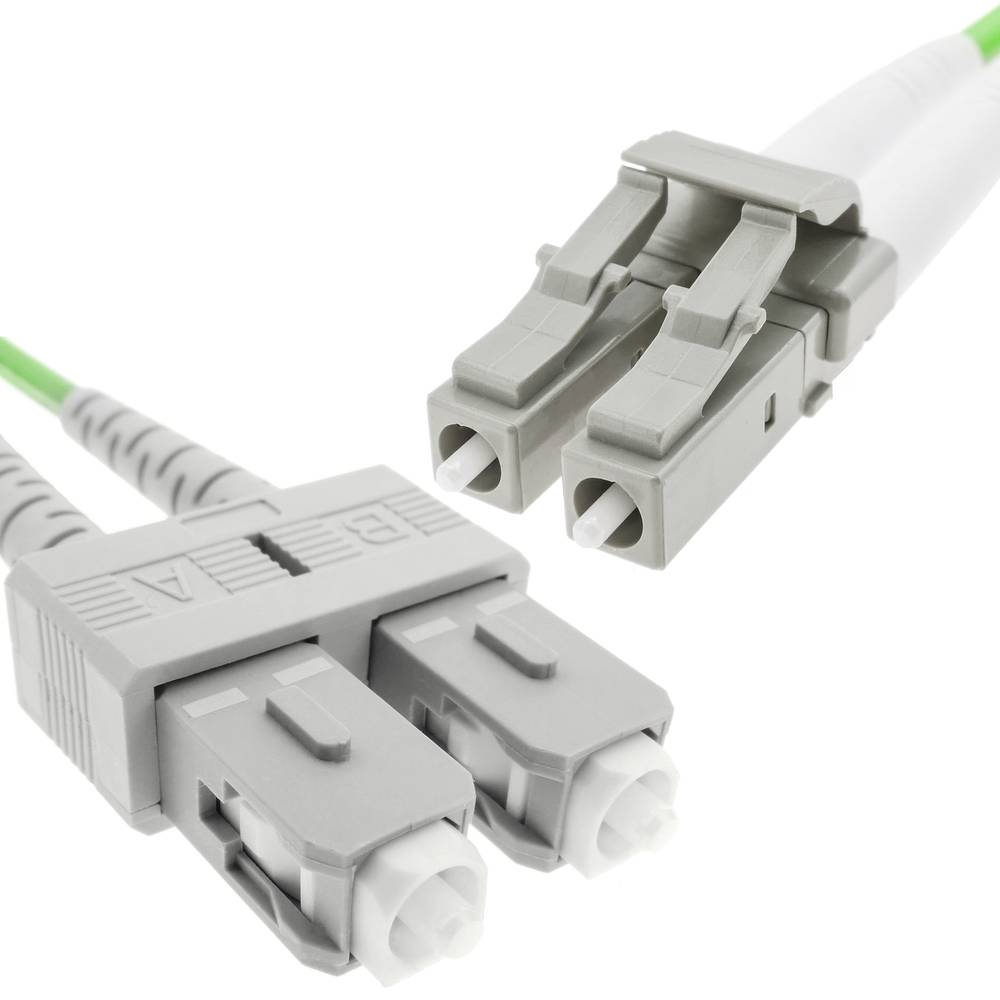 Glasvezelkabel OM5 multimode duplex 50 µm / 125 µm LC / PC naar SC / PC 100 Gb 25 m