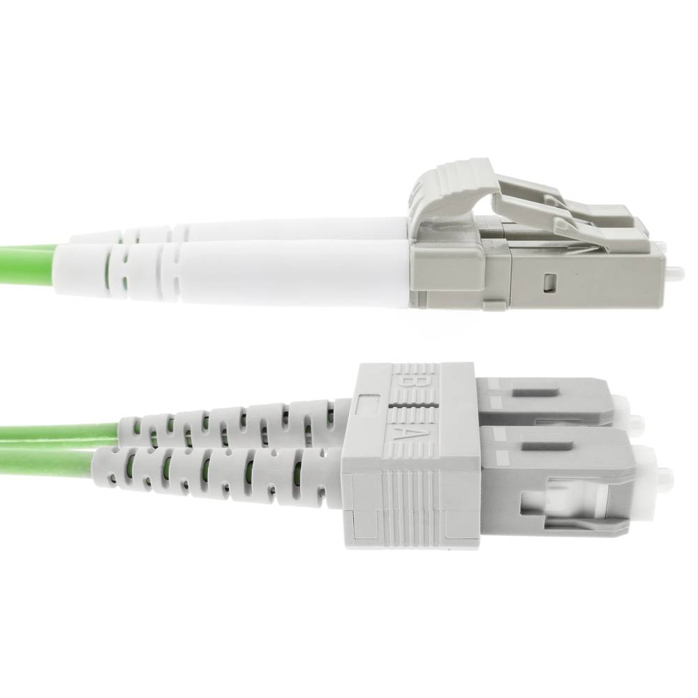 Glasvezelkabel OM5 multimode duplex 50 µm / 125 µm LC / PC naar SC / PC 100 Gb 25 m