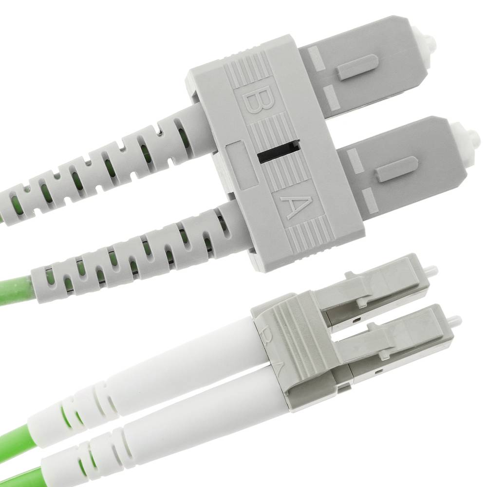 Glasvezelkabel OM5 multimode duplex 50 µm / 125 µm LC / PC naar SC / PC 100 Gb 25 m