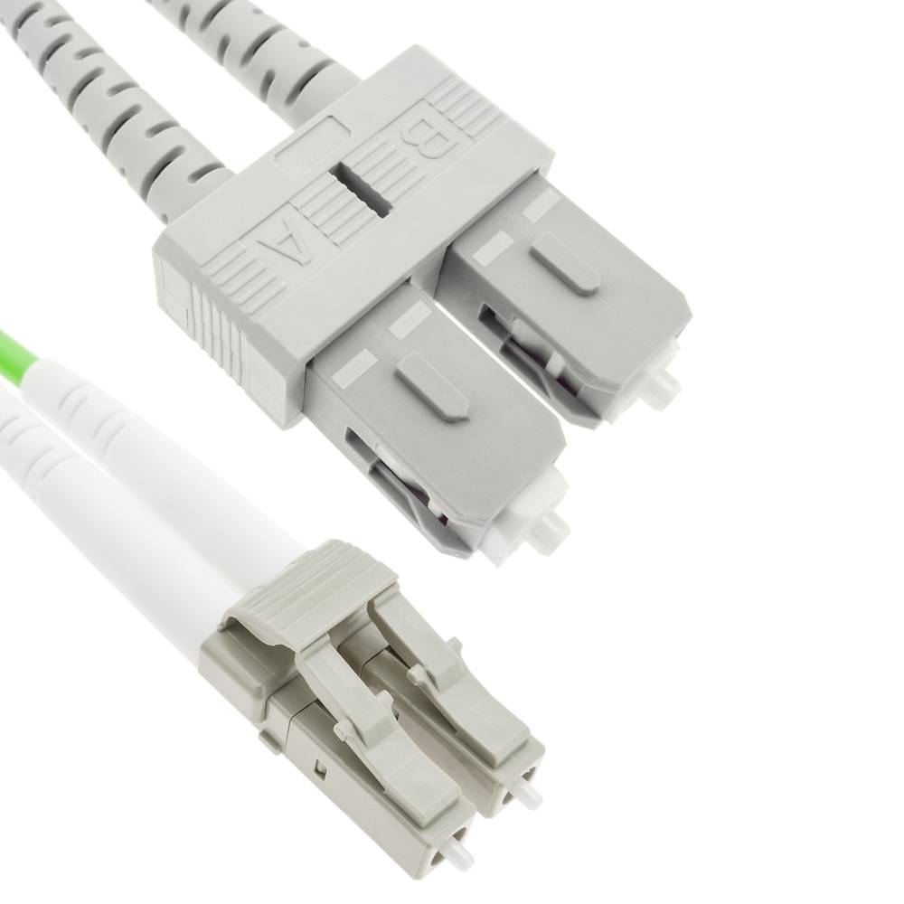 Glasvezelkabel OM5 multimode duplex 50 µm / 125 µm LC / PC naar SC / PC 100 Gb 25 m