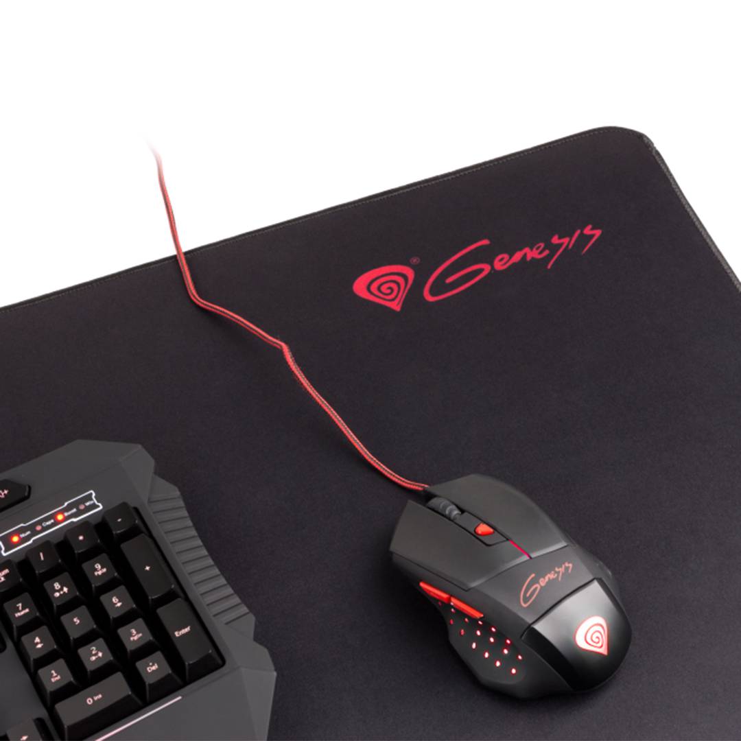 Tapis de souris de jeu Genesis Carbon 500 MAXI 900 x 450 mm avec logo