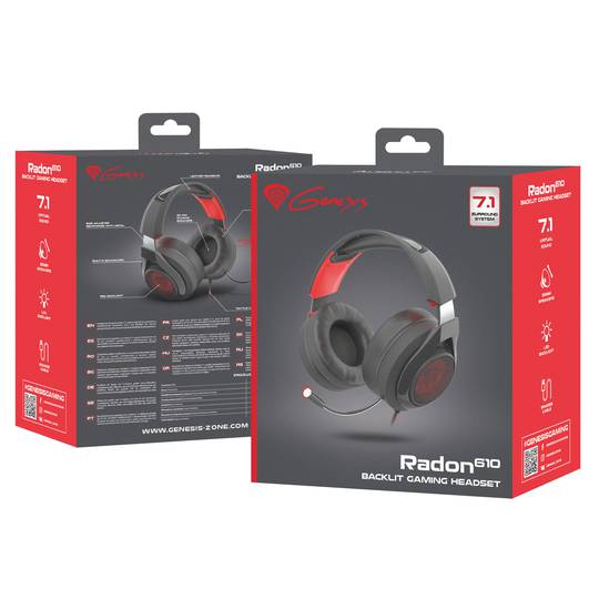 Fone de ouvido para jogos Radon 610 7.1 USB da Genesis NSG-1454