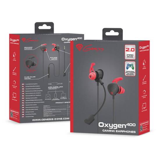 Słuchawki gamingowe Genesis Oxygen 400 z mikrofonem czarne NSG-1510