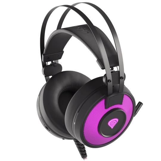 Fones de ouvido para jogos Genesis Neon 600 pretos com RGB NSG-1656