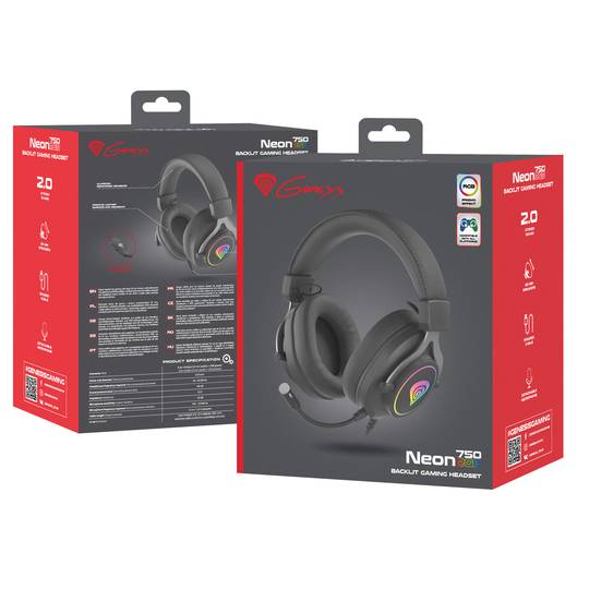 Auriculars Gaming Genesis Neon 750 amb micròfon negre RGB NSG-1792