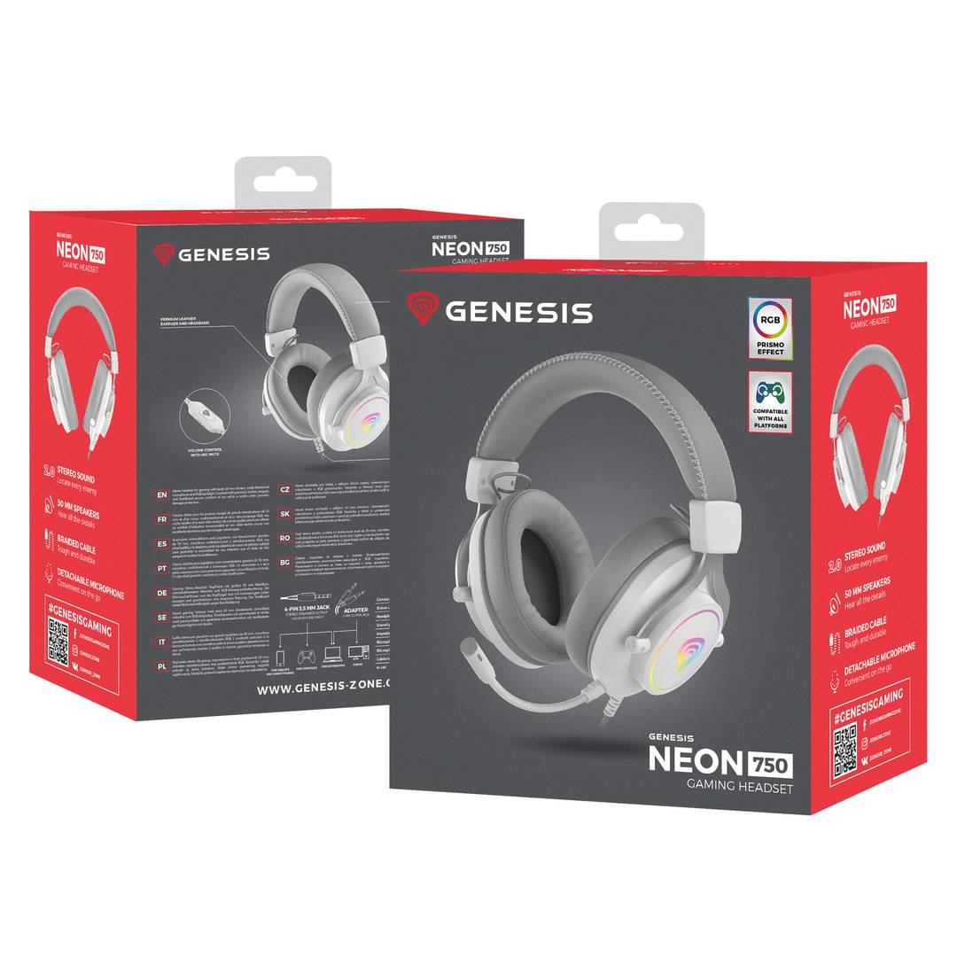 Genesis Neon 750 RGB-gaminghoofdtelefoon Wit NSG-1870