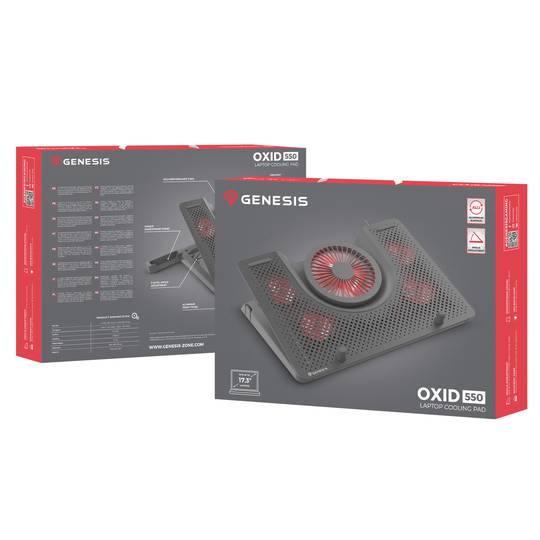 Oxid 550 Cooling Pad per laptop Genesis da 15,6 a 17,3 pollici con 1 porta USB NHG-1411