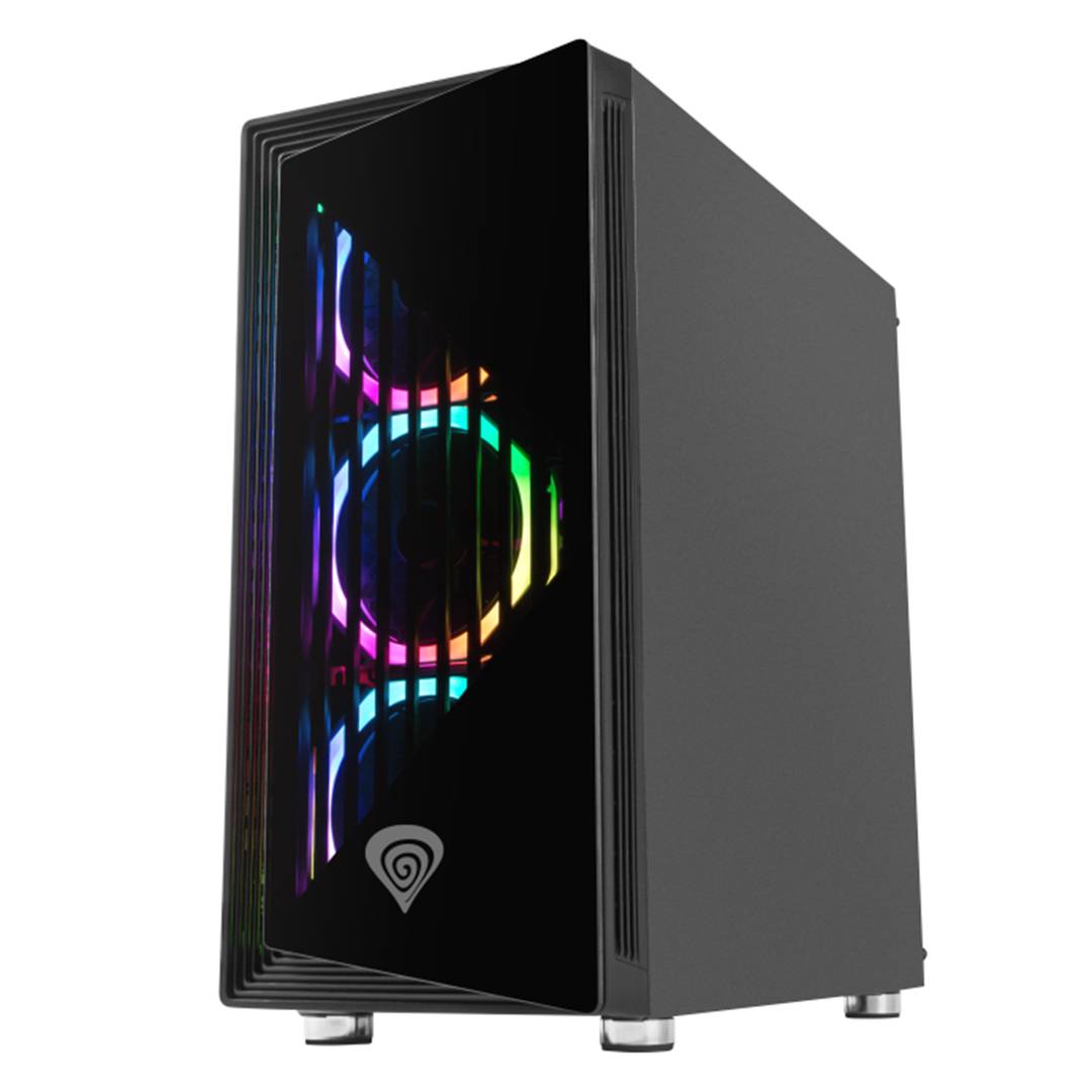Custodia da gioco Genesis RGB Irid 400 ATX con 2 porte USB 3.0 e 2 porte USB 2.0 con vetro temperato NPC-1429