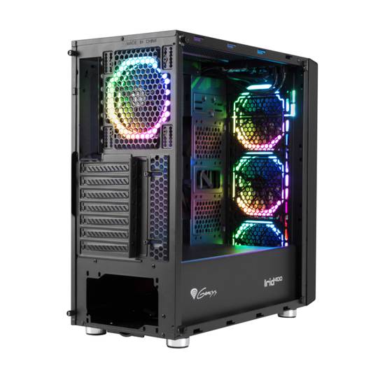 Custodia da gioco Genesis RGB Irid 400 ATX con 2 porte USB 3.0 e 2 porte USB 2.0 con vetro temperato NPC-1429