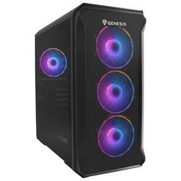 Caja Gaming de Genesis IRID 503 ARGB MATX con 1 puerto USB 3.0, 2 puertos USB 2.0 y ventana de cristal templado NPC-1559