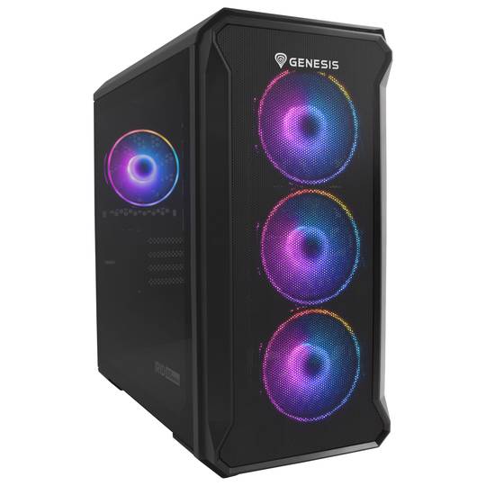 Genesis IRID 503 ARGB MATX Gaming Case com 1 porta USB 3.0, 2 portas USB 2.0 e janela de vidro temperado NPC-1559