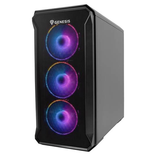Genesis IRID 503 ARGB MATX Gaming Case com 1 porta USB 3.0, 2 portas USB 2.0 e janela de vidro temperado NPC-1559