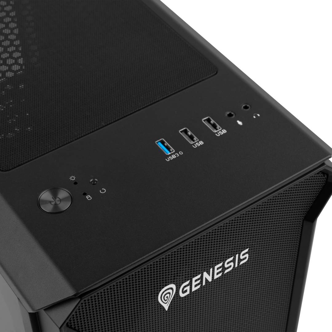 Gamingowa obudowa Genesis IRID 503 MATX z 1 portem USB 3.0 i 2 portami USB 2.0 z hartowanym szkłem NPC-1558