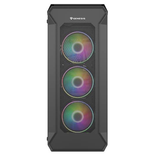 Genesis IRID 505 ARGB ATX Gaming Case met 2 USB 3.0-poorten en 2 USB 2.0-poorten met venster van gehard glas NPC-1518