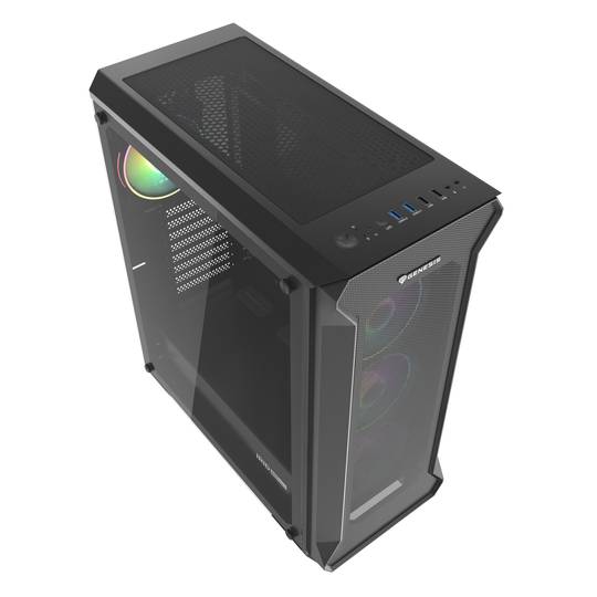 Genesis IRID 505 ARGB ATX Gaming Case met 2 USB 3.0-poorten en 2 USB 2.0-poorten met venster van gehard glas NPC-1518