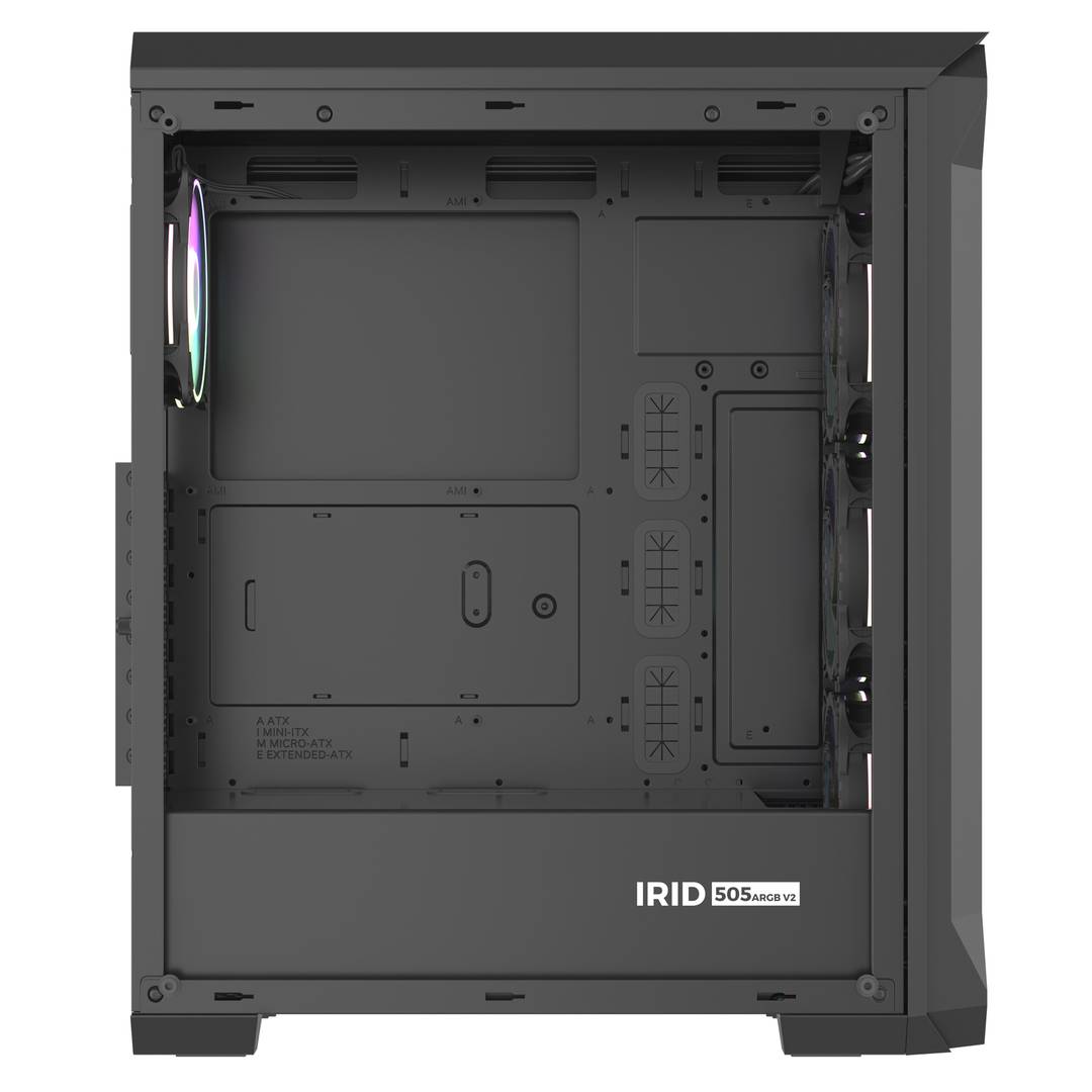 Genesis IRID 505 ARGB ATX Gaming Case met 2 USB 3.0-poorten en 2 USB 2.0-poorten met venster van gehard glas NPC-1518
