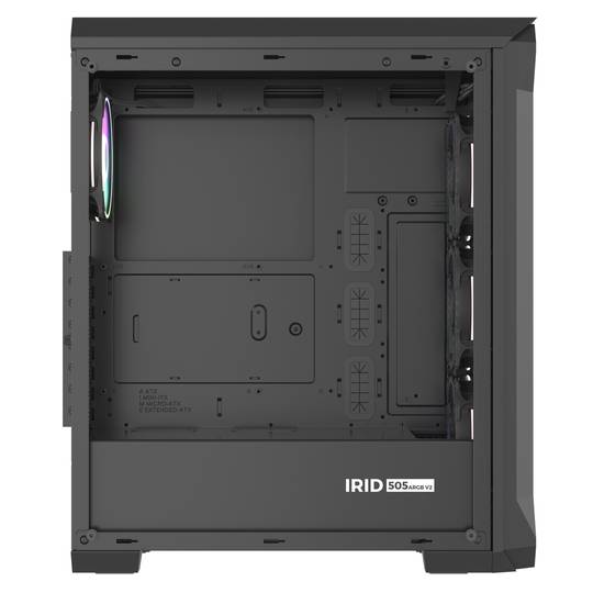 Genesis IRID 505 ARGB ATX Gaming Case met 2 USB 3.0-poorten en 2 USB 2.0-poorten met venster van gehard glas NPC-1518