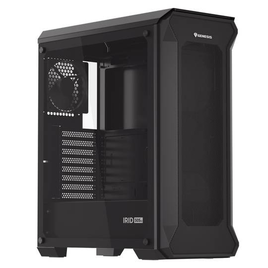 Boîtier de jeu Genesis IRID 505 ATX avec 2 ports USB 3.0 et 2 ports USB 2.0 avec verre trempé NPC-1517