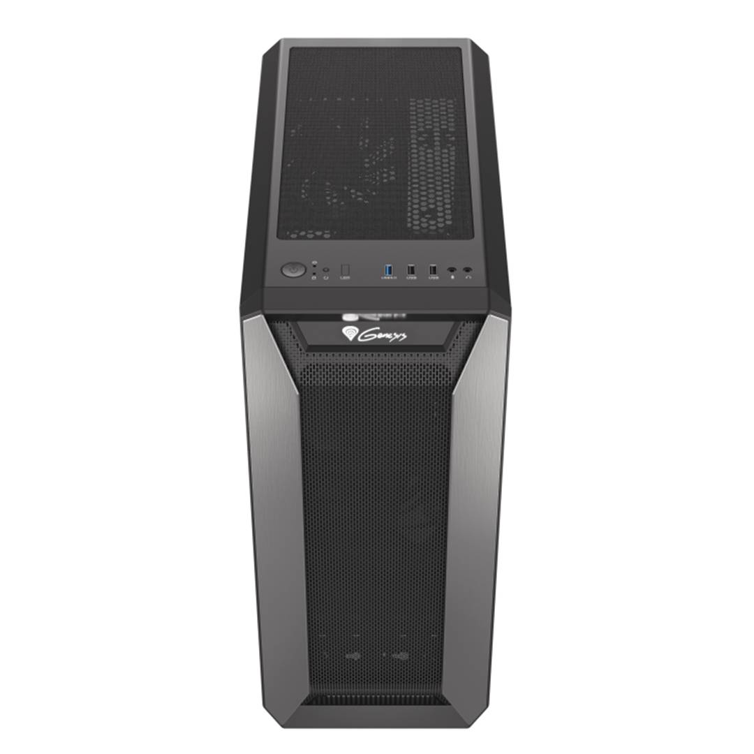 Caja Gaming IRID 515 ATX de Genesis con 1 USB 3.0 y 2 USB 2.0 sin fuente de alimentación y cristal templado NPC-1683