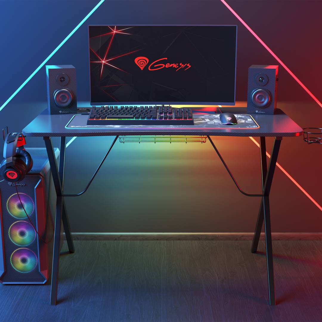 Mesa Gaming Holm 200 RGB de Genesis negro carbón NDS-1606