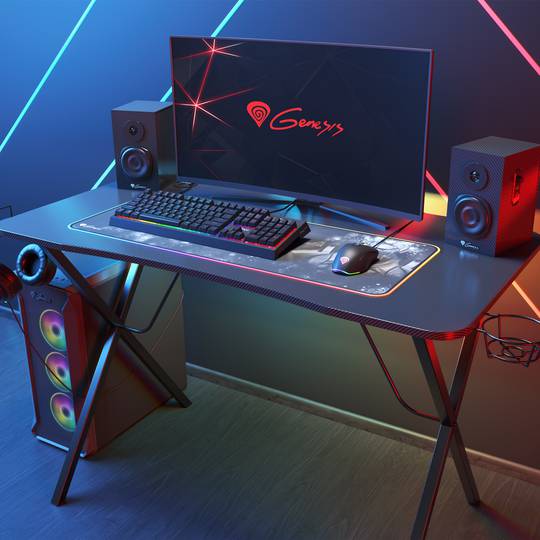 Mesa Gaming Holm 200 RGB de Genesis negro carbón NDS-1606
