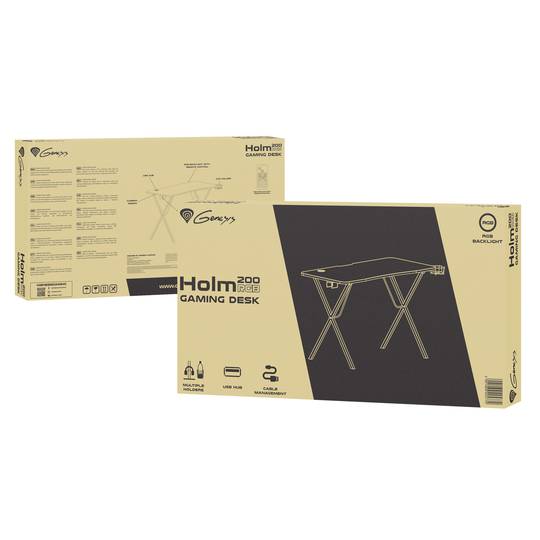 Mesa Gaming Holm 200 RGB de Genesis negro carbón NDS-1606