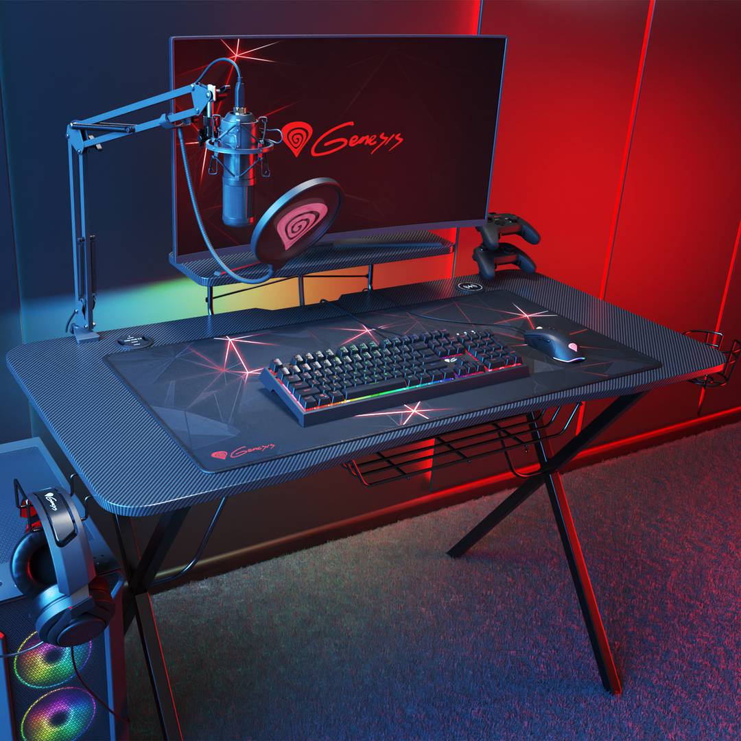 Holm 300 RGB Gaming Tisch von Genesis Carbon Black NDS-1550