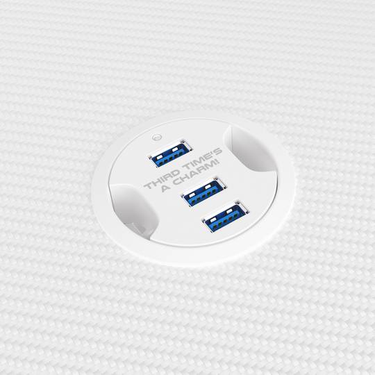 Mesa Gaming Holm 320 RGB de Genesis blanco carbono NDS-1802