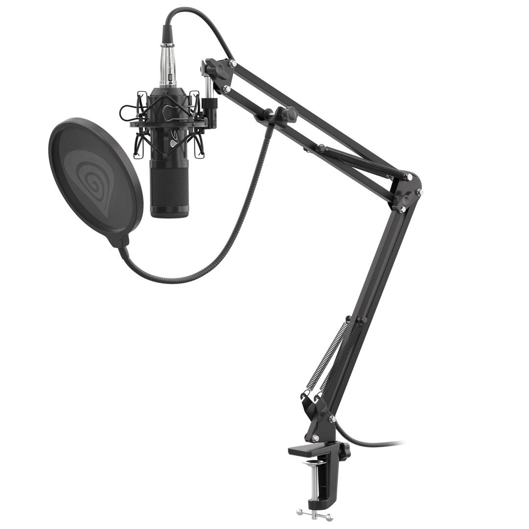 Microphone Radium 300 Studio XLR de Genesis avec bras de filtre anti-pop  NGM-1695 - Cablematic
