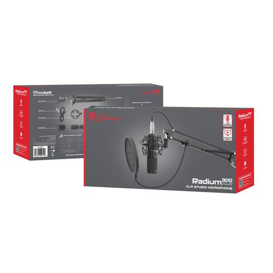 Radium 300 Studio XLR microphone from Genesis with NGM-1695 pop filter arm