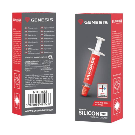 Genesis NTG-1582 0,5 grama silikonowej pasty termoprzewodzącej 701