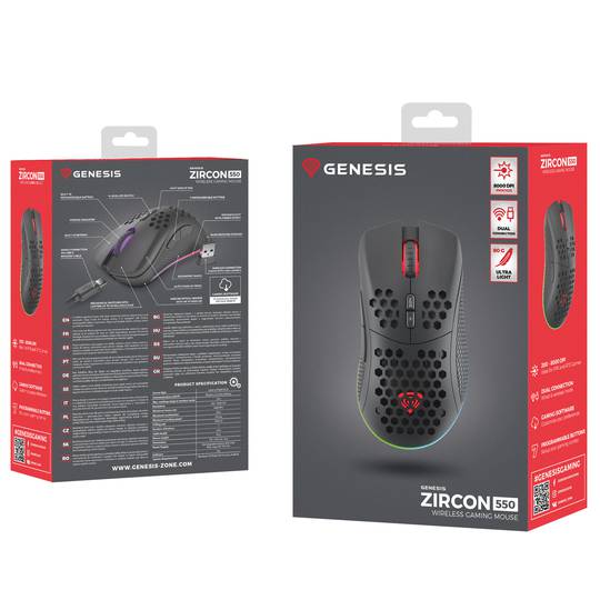 Genesis Zircon 550 Wireless Gaming Mouse with 8000 DPI Black NMG-1787