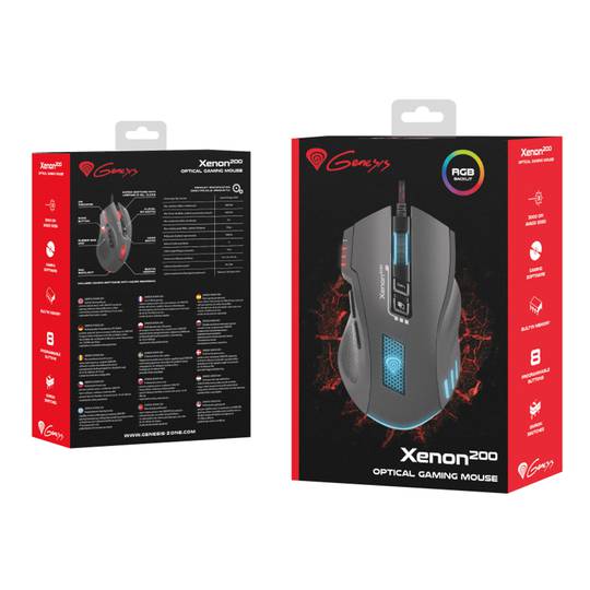 Ratolí Gaming Xenon 200 RGB de Genesis amb 3200 DPI